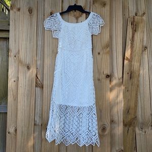 White Lace Dress by Impressions Sz S